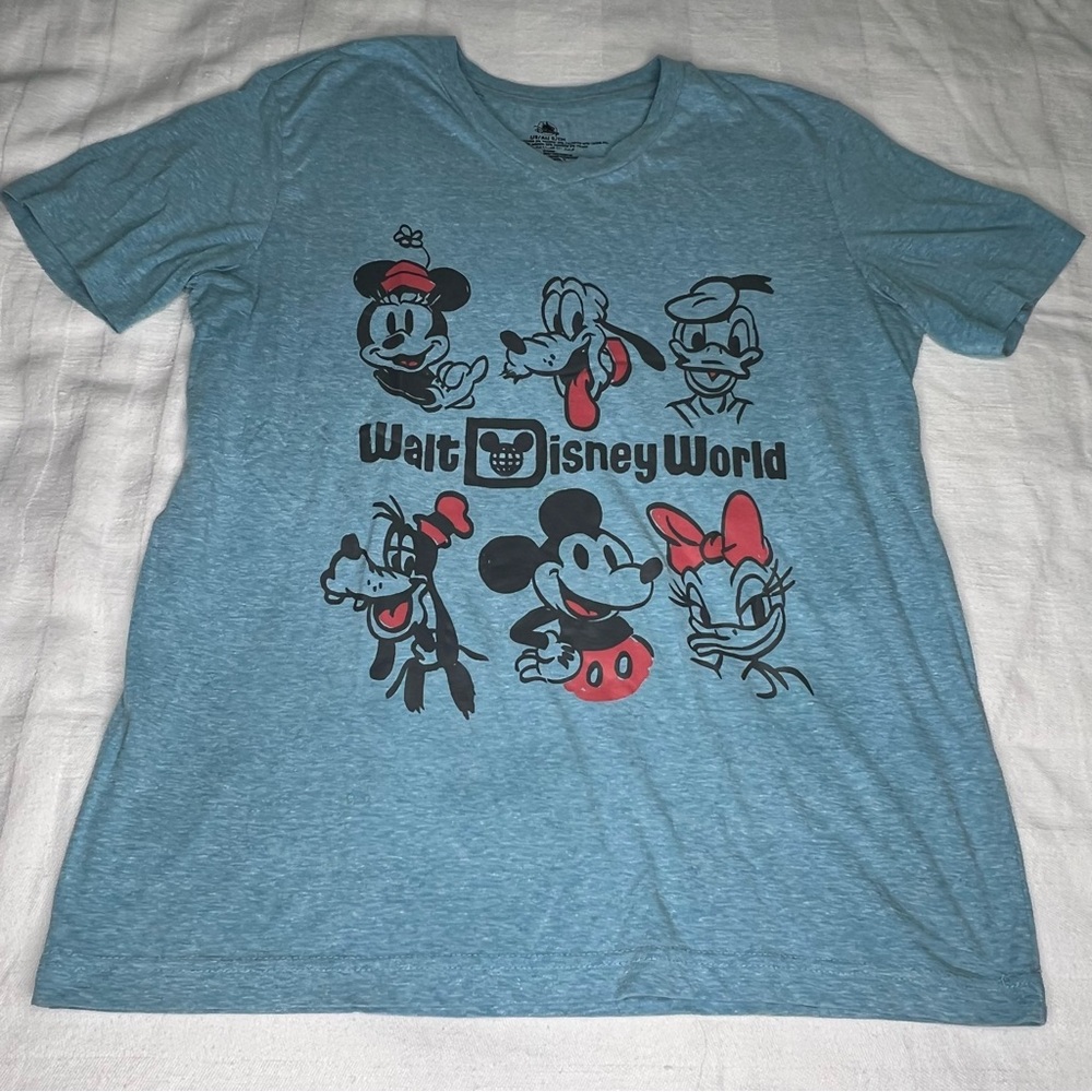 Walt Disney World Blue Character Graphic T-Shirt Small Mickey Mouse P104